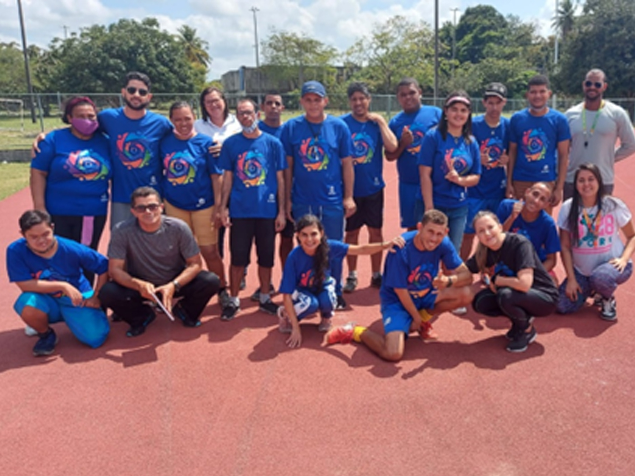 Treino coletivo com os assistidos para participar das Olimpíadas